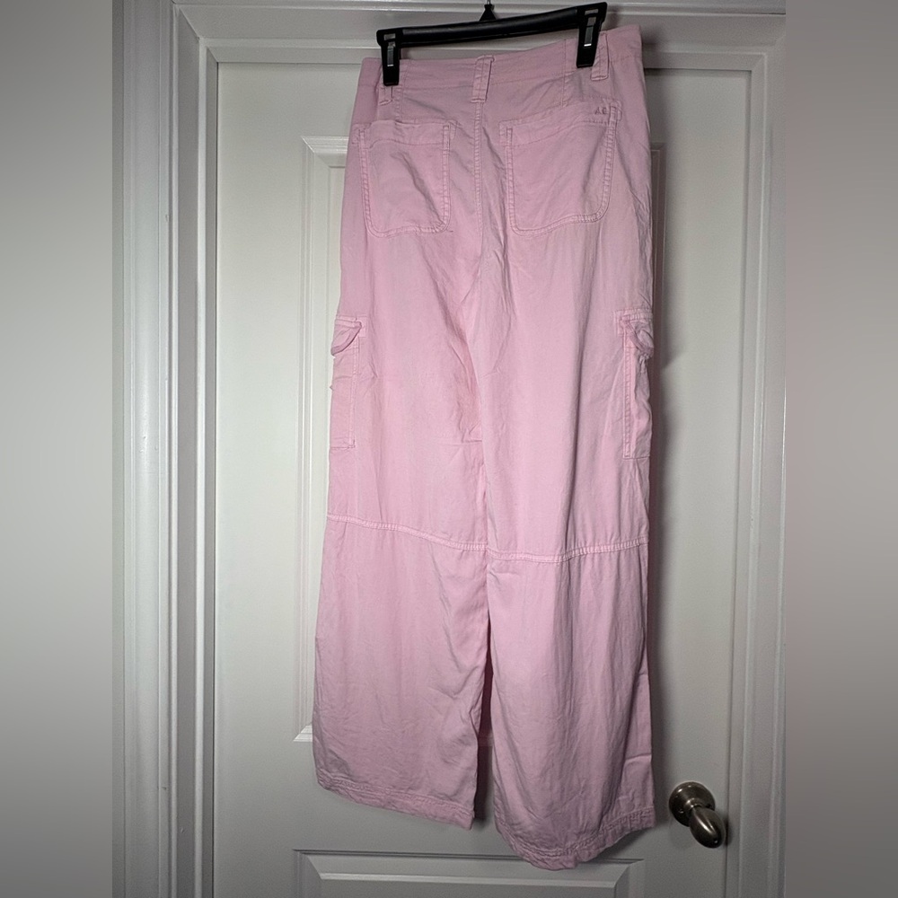 American Eagle Outfitters Light Pink Wide Leg Cargo Pants - Picture 4 of 5